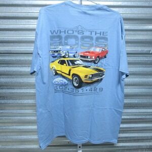 Ford Shirt Mens XL Blue Mustang Boss 302 351 429 Graphic Tee Licensed